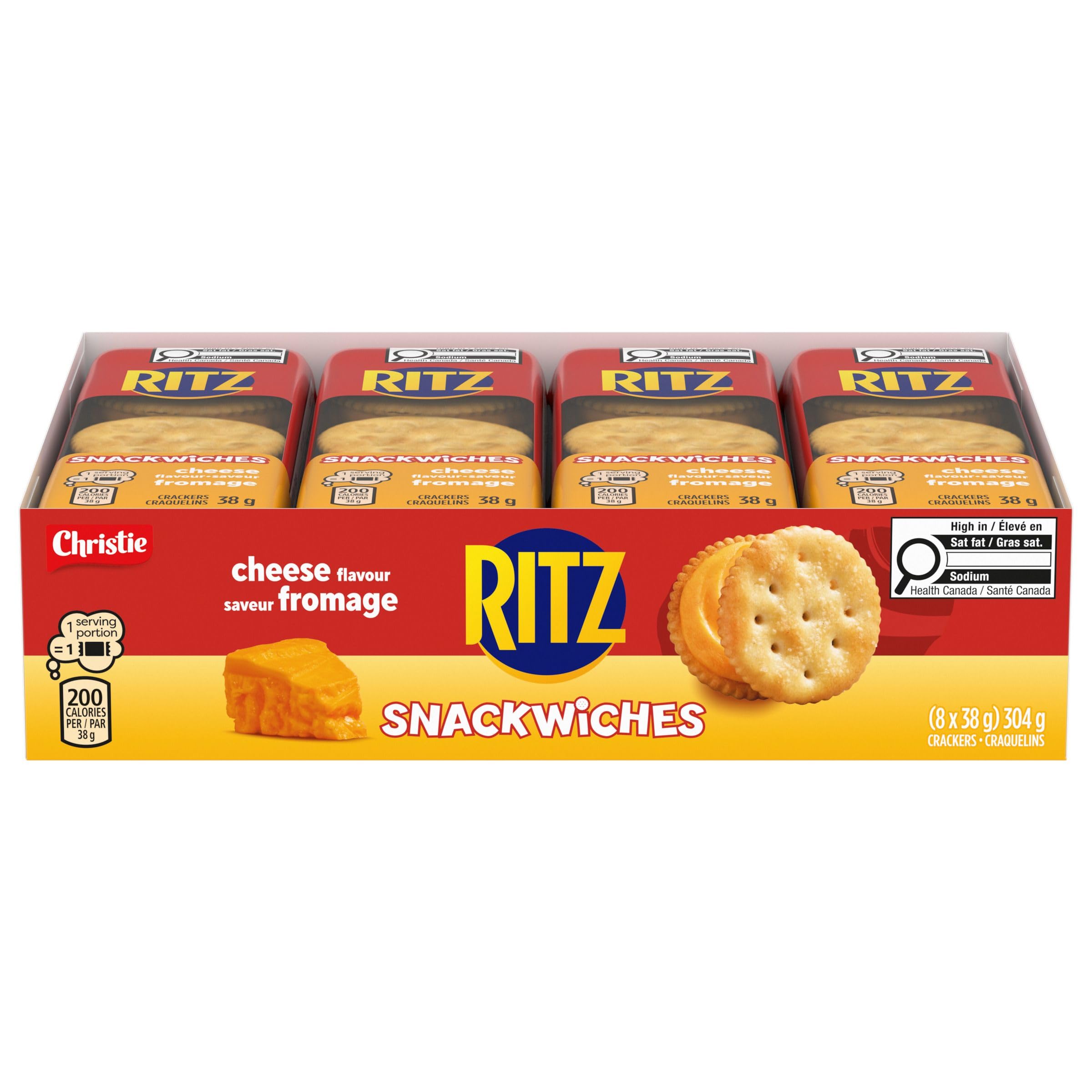 Amazon.com: Ritz Snackwich Crackers Cheese Flavour (8x38g) 304g